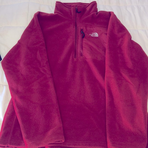 NEW THE NORTH FACE HALF ZIP FLEECE PULL OVER TOP MAROON MENS EXTRA LARGE XL TNF - Picture 1 of 6